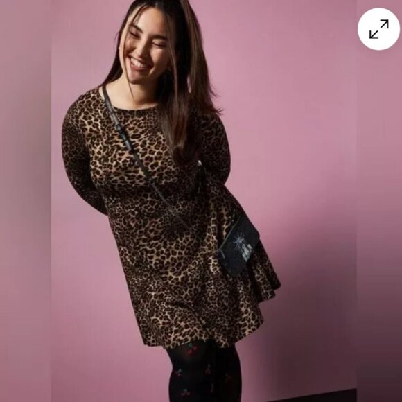 Torrid/Betsey Johnson - Leopard Ponte Skater Dress - 1X (14/16) Torrid 1 - Picture 2 of 10